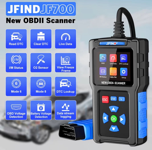 JF700 Car Motorcycle OBD2 Scanner Engine Tester for Honda Nissan OBD Pin Voltage Analyzer ELM 327