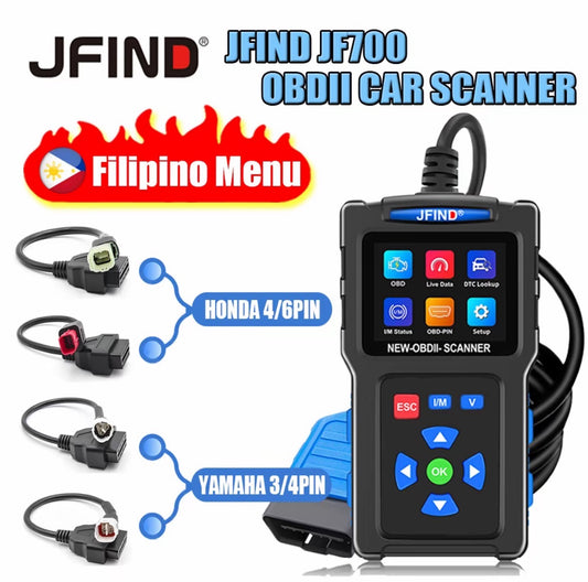 JF700 Car Motorcycle OBD2 Scanner Engine Tester for Honda Nissan OBD Pin Voltage Analyzer ELM 327